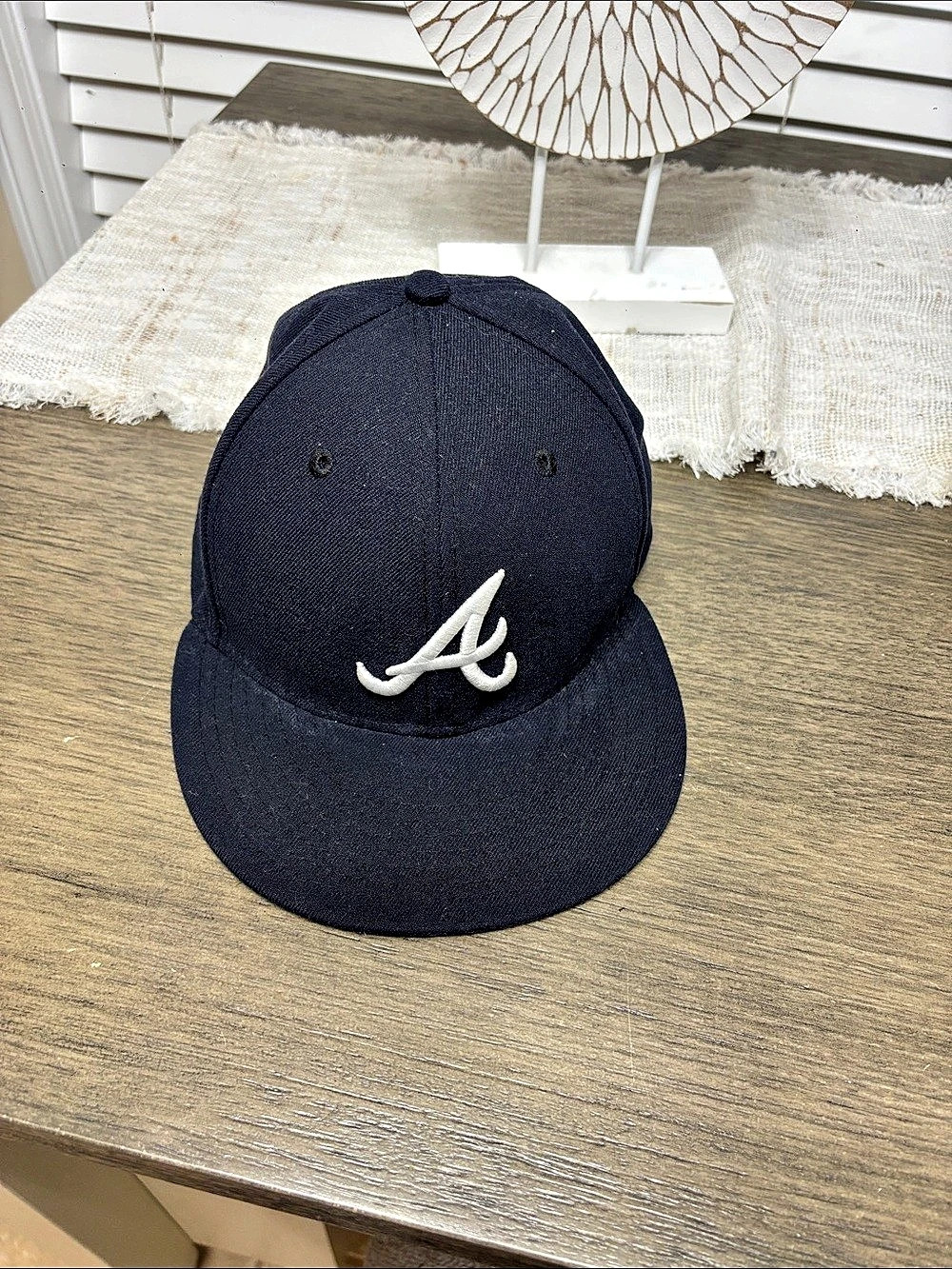 New Era Atlanta Braves MLB Authentic Collection 59FIFTY Fitted Hat Black Size 7
